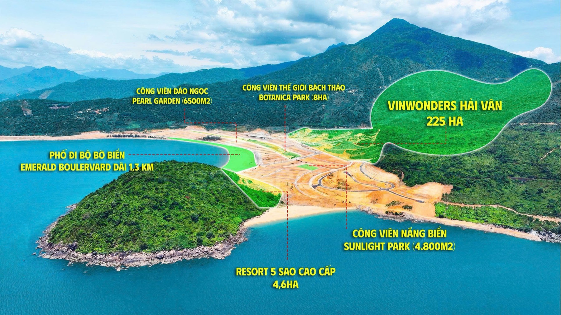 Toàn cảnh phân khu Đảo Ngọc và VinWonders Hải Vân, tháng 9/2026